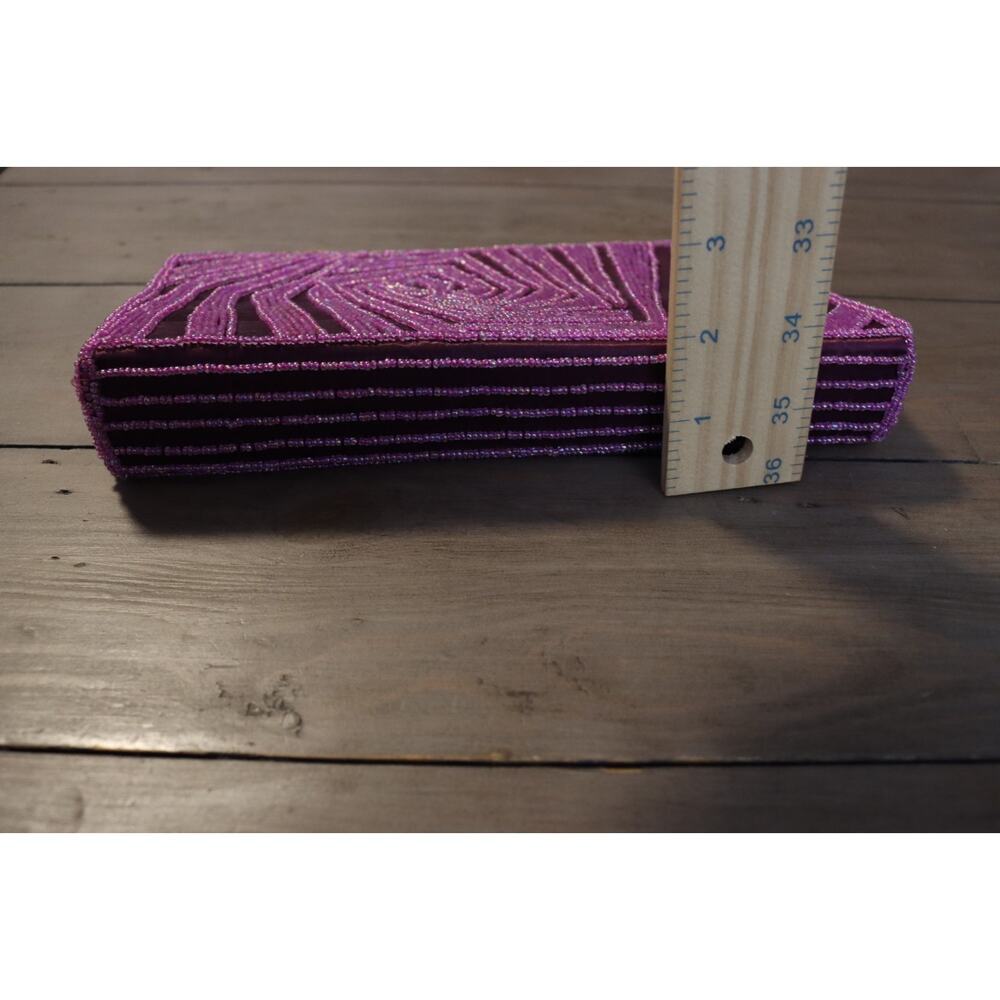 Bijoux Tenner Beaded Clutch Purple Evening Wear (31) - Picture 8 of 8